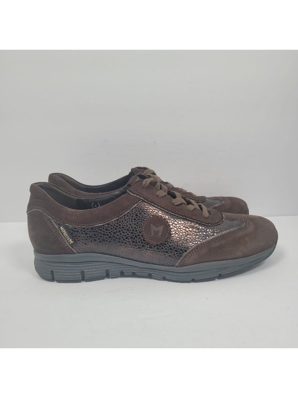 Mephisto Runoff Air Jet Women's Brown Metallic Leather Sneakers US Size 9 - Picture 1 of 8
